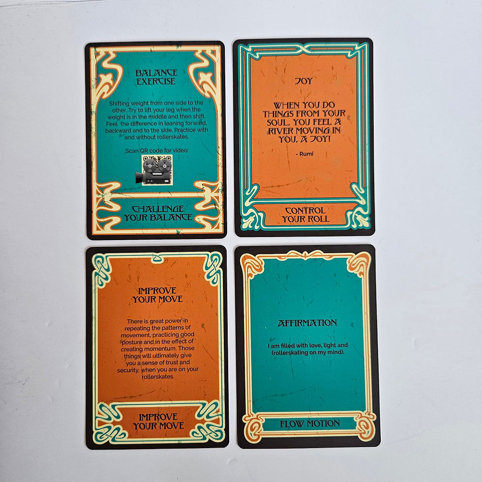 Thumbnail: Example of cards in the deck - back view showing instructions and affirmations 