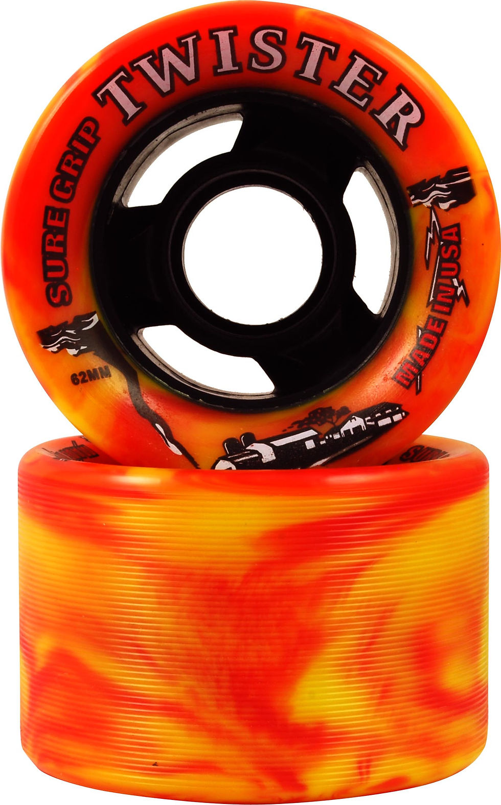 Thumbnail: Sure Grip Twister Speed Derby Wheels 92A in orange