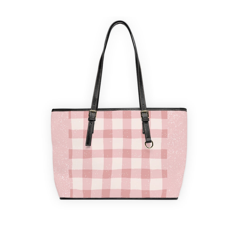 Thumbnail: Pink Plaid PU Leather Shoulder Bag