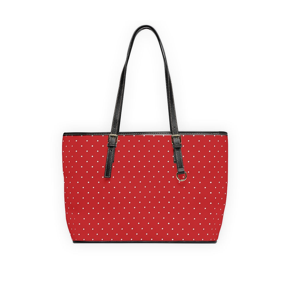 Thumbnail: (Red) Polka Dot PU Leather Shoulder Bag