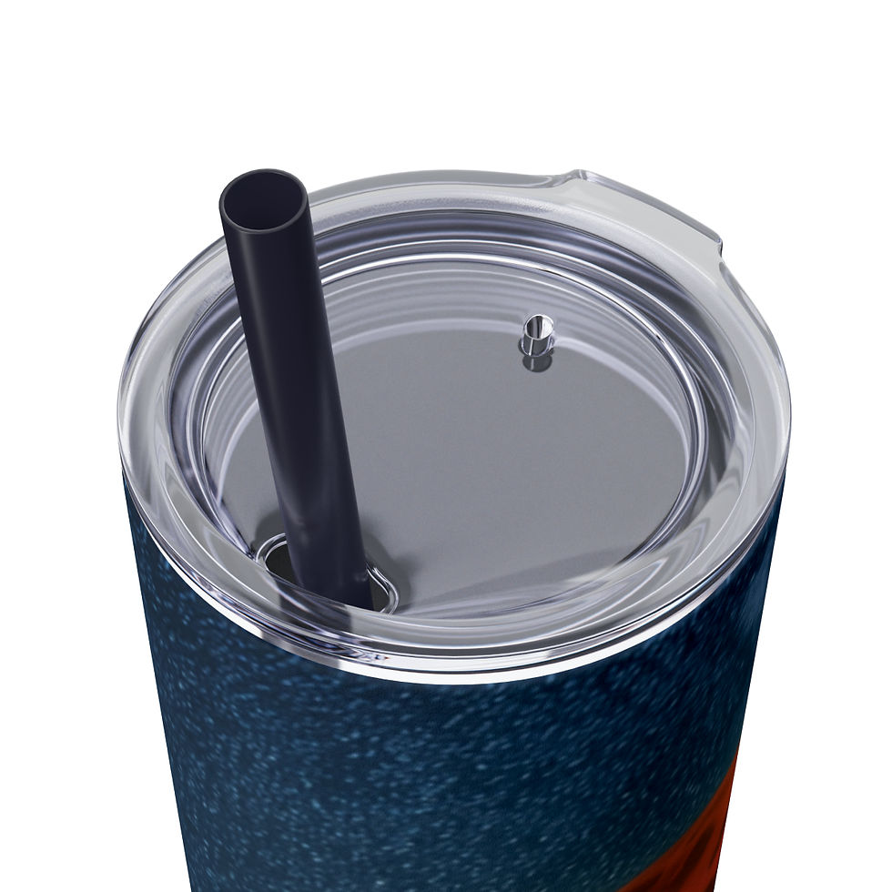 Thumbnail: I Love You Skelton Hand Sign Skinny Tumbler with Straw, 20oz