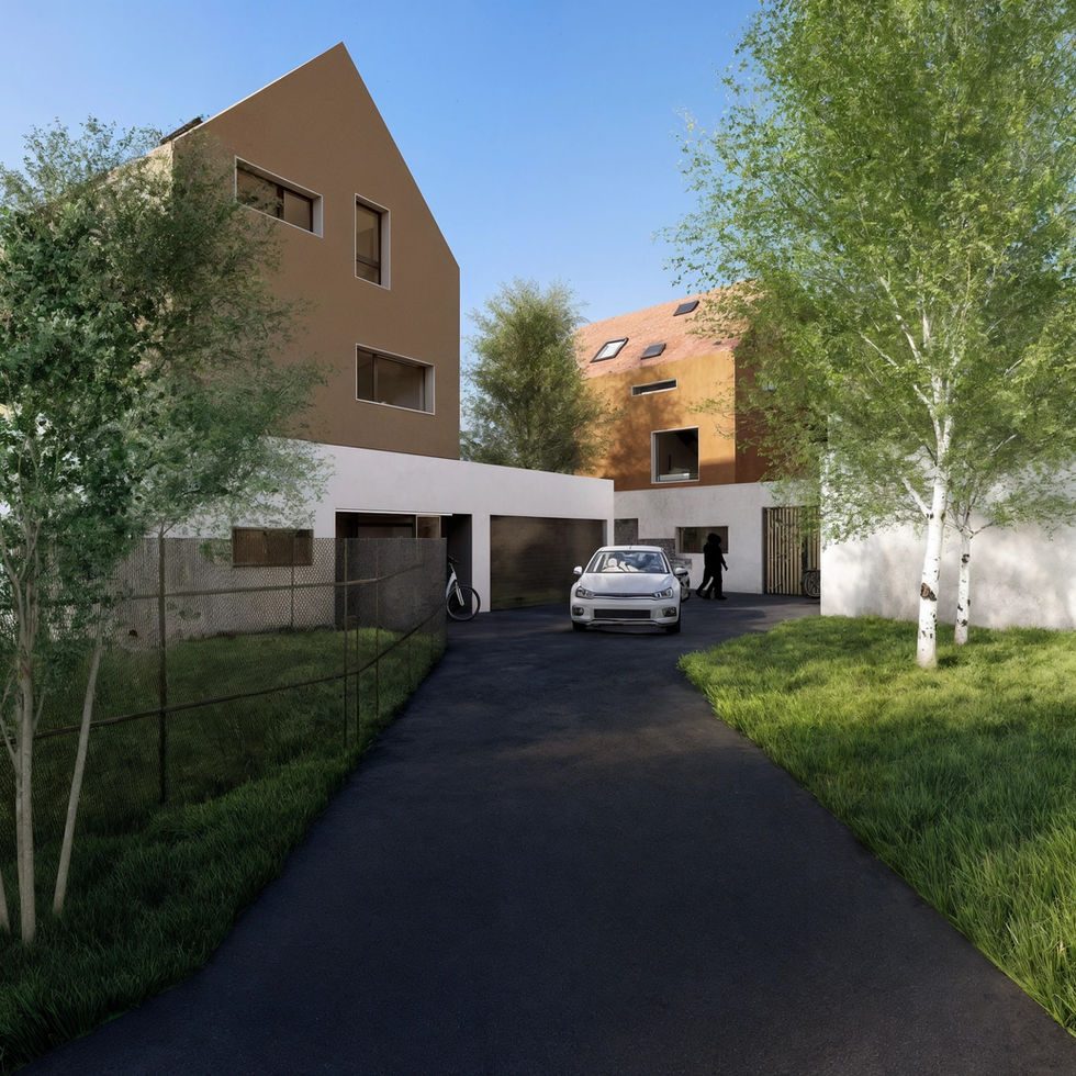 Terrain construction quartier maraichers Colmar sud - projet villa d'architecte - Toniutti promotion Colmar - cour