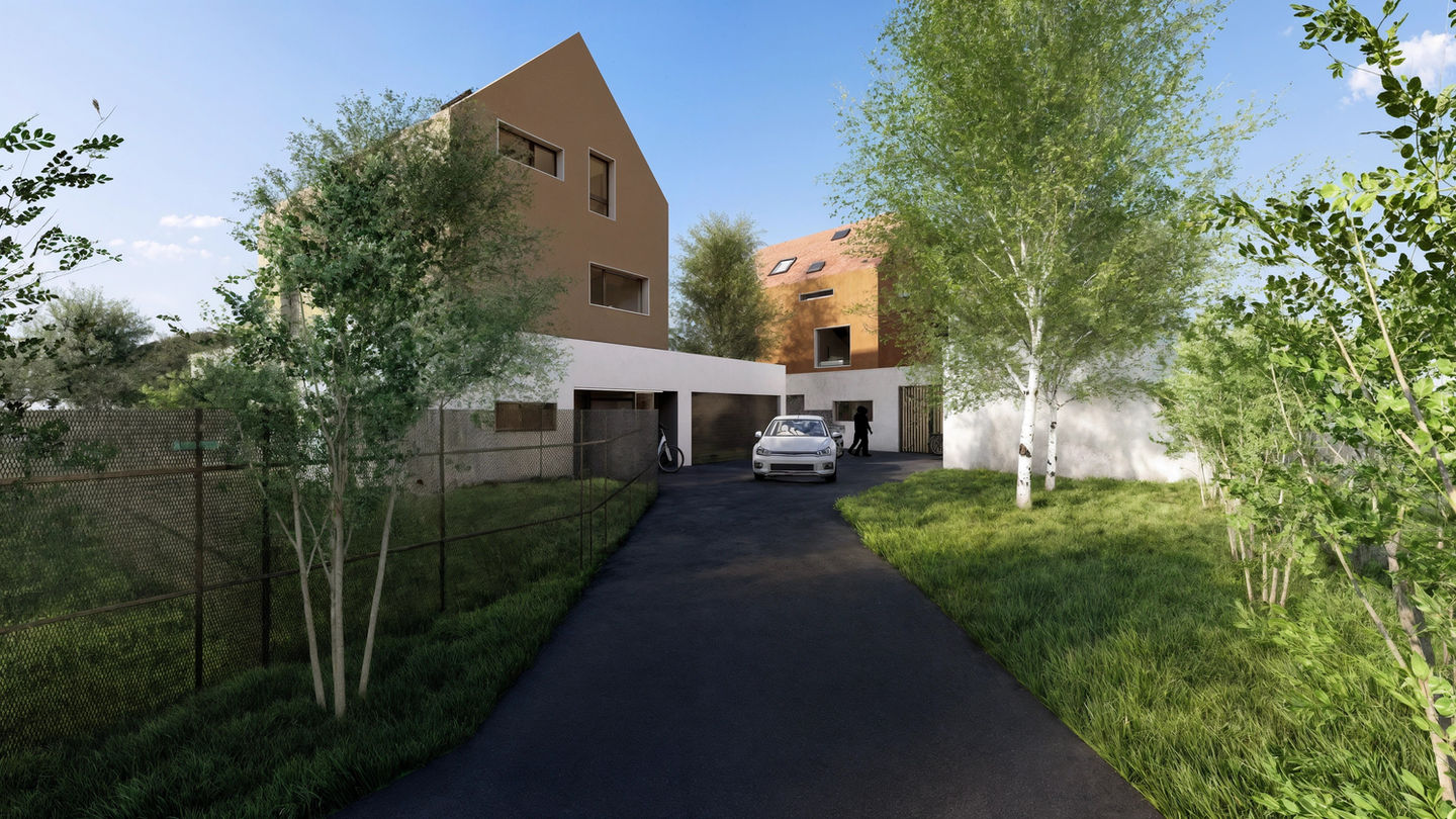 Terrain construction quartier maraichers Colmar sud - projet villa d'architecte - Toniutti promotion Colmar - cour