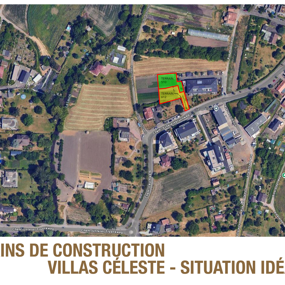 Terrain construction quartier maraichers Colmar sud - projet villa d'architecte - Toniutti promotion Colmar - situation top