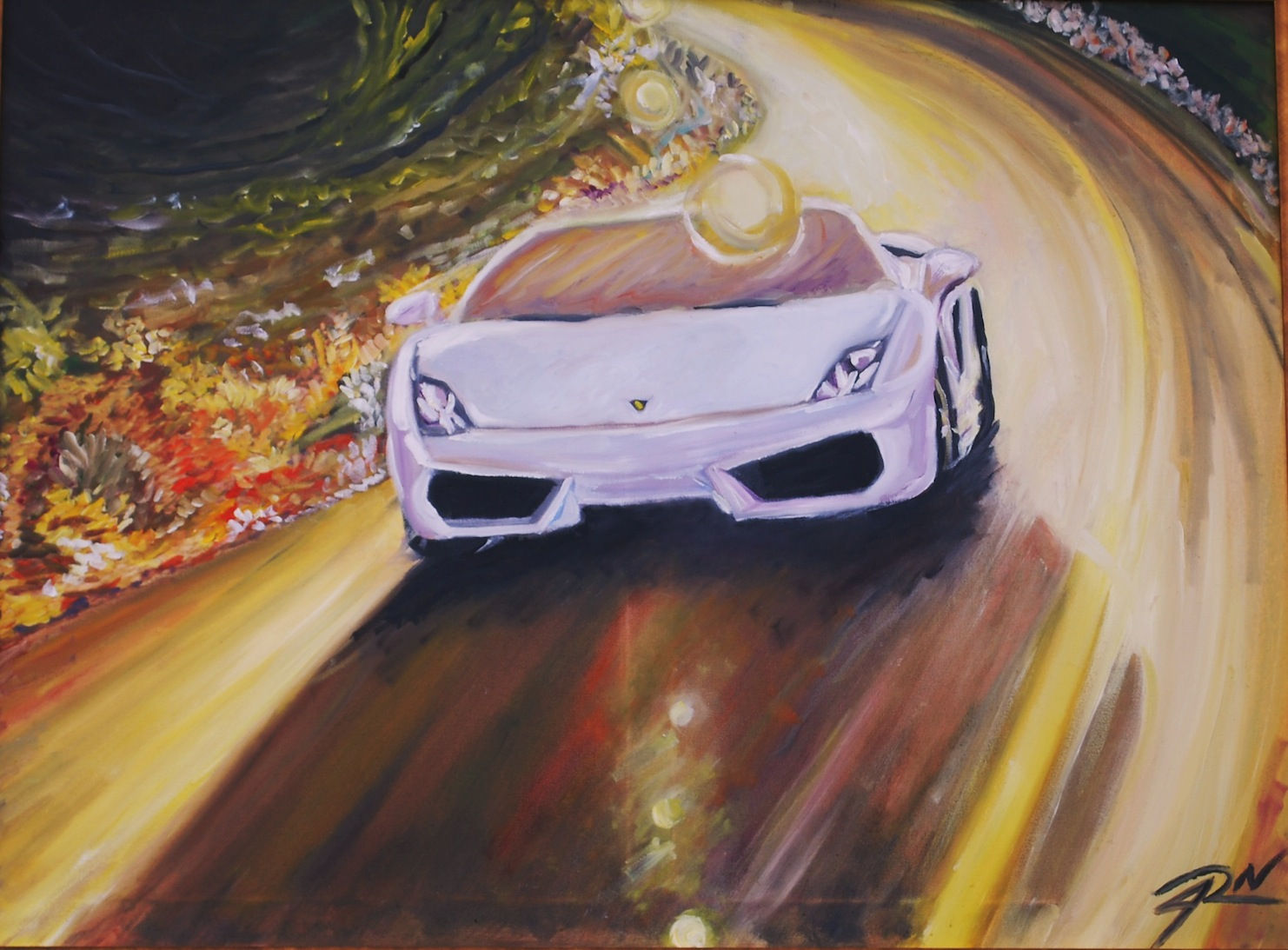 Sunrise oil painting