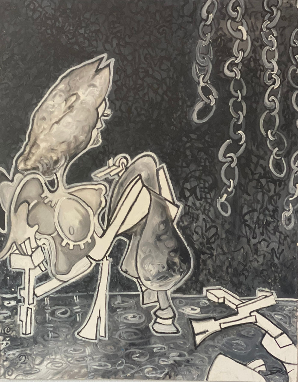 Ashtray oil painting