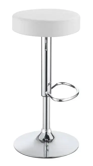 By Coaster, Modern White Adjustable Bar Stool (102550)