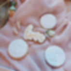 A selection of iced biscuits / cookies
