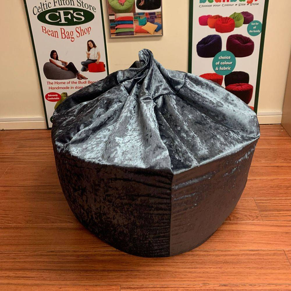 large beanbag with liner - soft steel blue/grey, removable cover & zipped liner