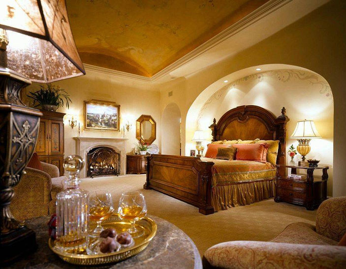 Primary bedroom seating area with fireplace, Santa Barbara Residence