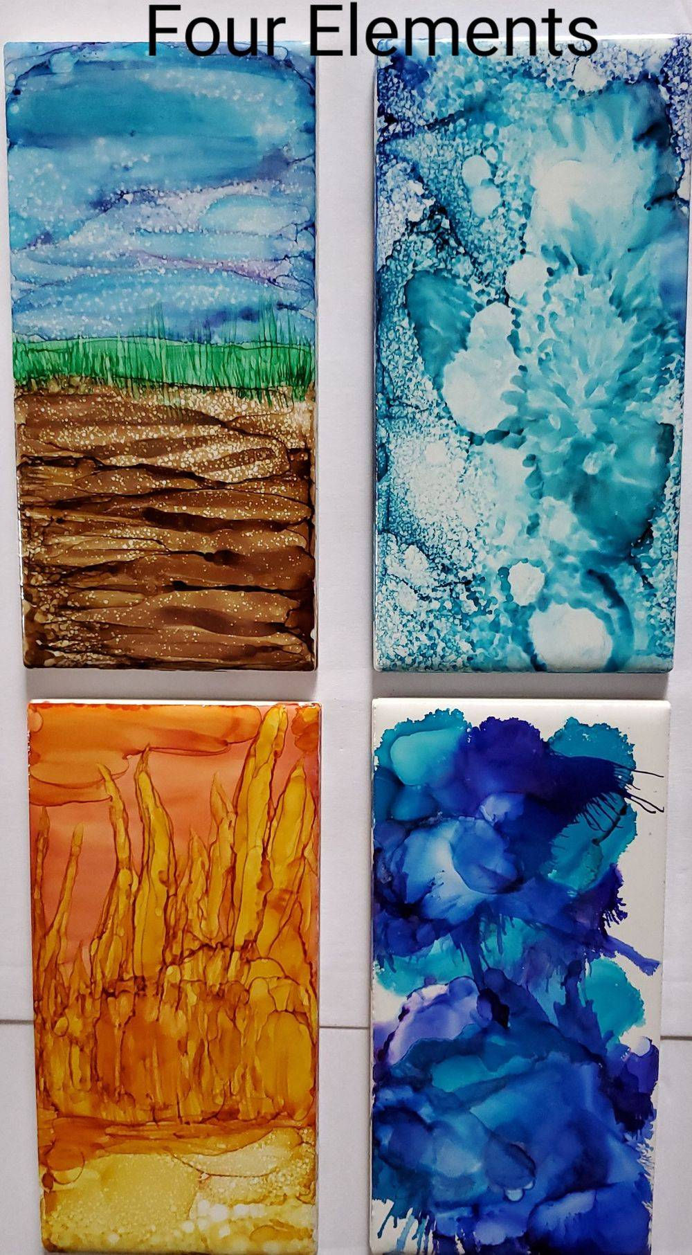 The Four Elements~Earth*Air*Fire*Water. Each tile is 6x3 approx