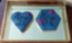 Navy always and forever iced biscuits / cookies heart and hexagonal