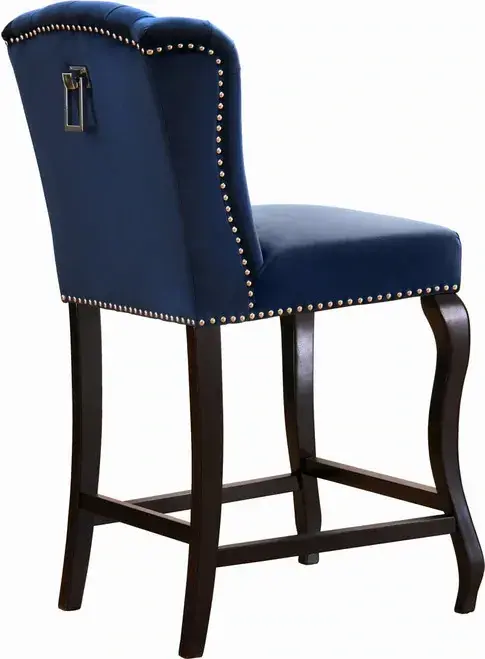 By Meridian, Meridian Furniture 773 Navy-C Suri Navy Velvet Stool