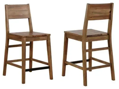 By Coaster, Casual Varied Natural Counter Height Set Of Two