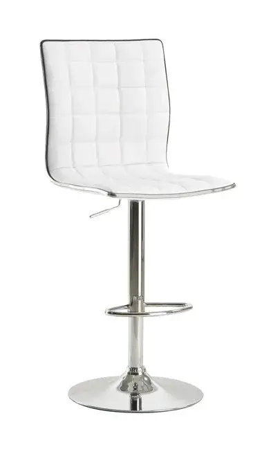 By Coaster, Waffle Adjustable White & Chrome Bar Stool Set Of Two