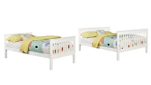 By Coaster, Chapman Transitional White Twin Over Full Bunk Bed