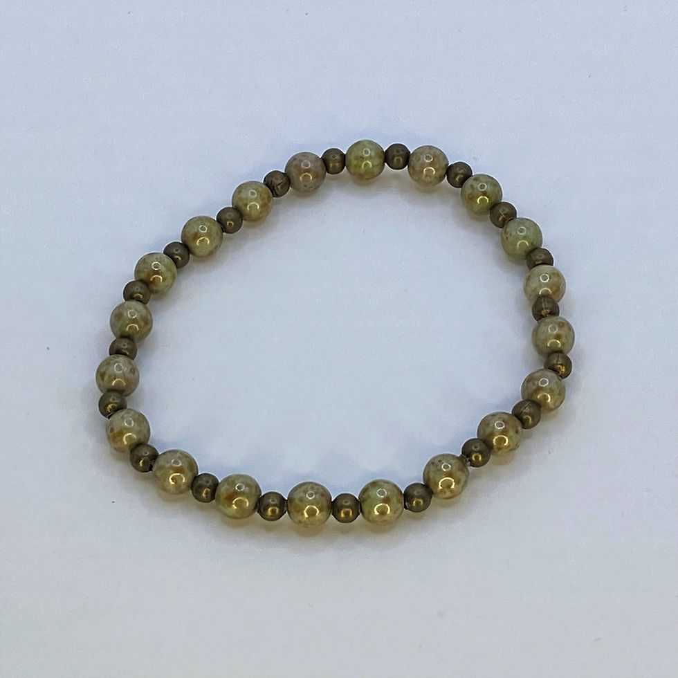 Thumbnail: Armband van groen marmeren glaskraal 6mm