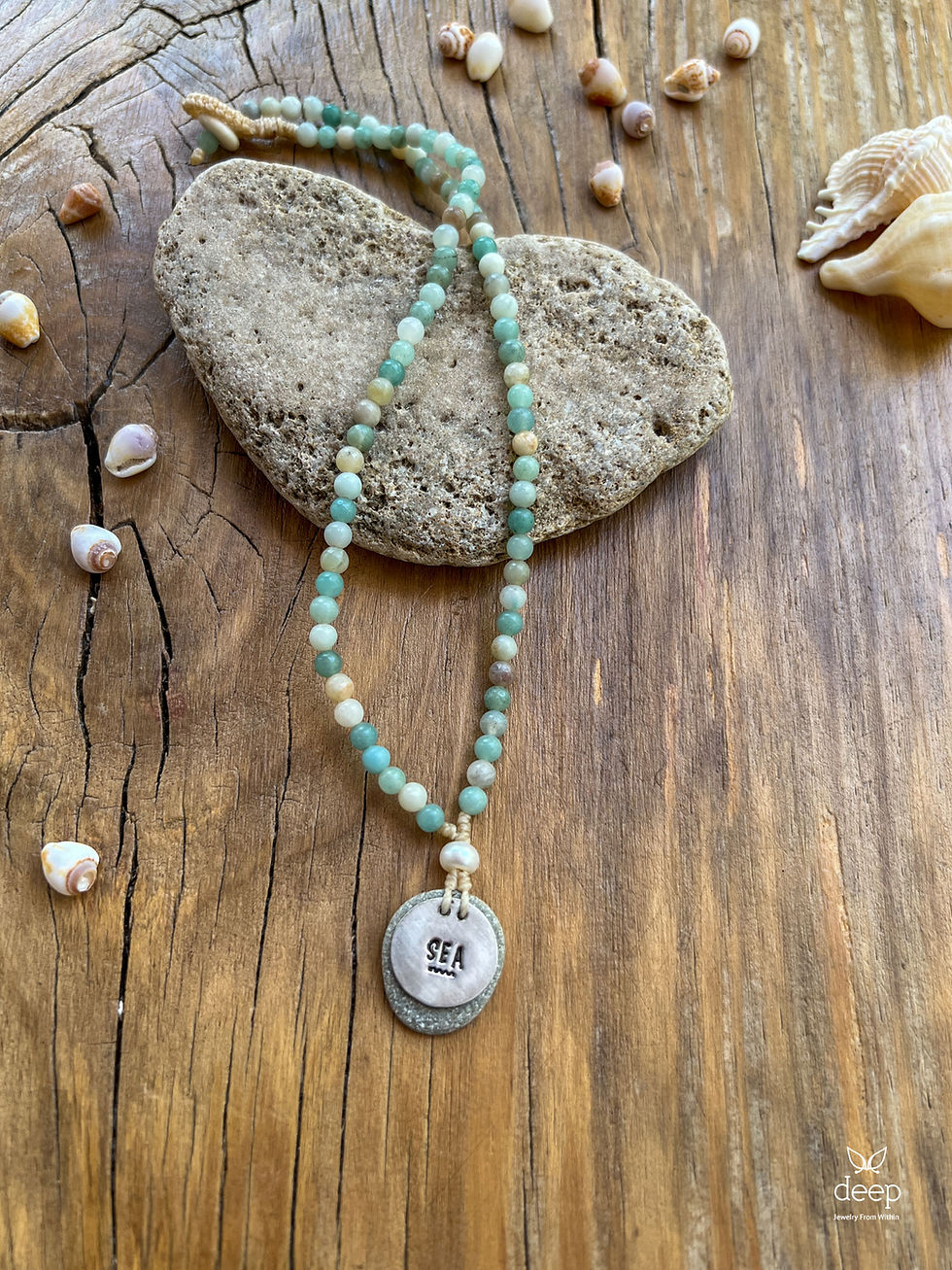 שרשרת ים, שרשרת אמזונייט, שרשרת תליון כסף