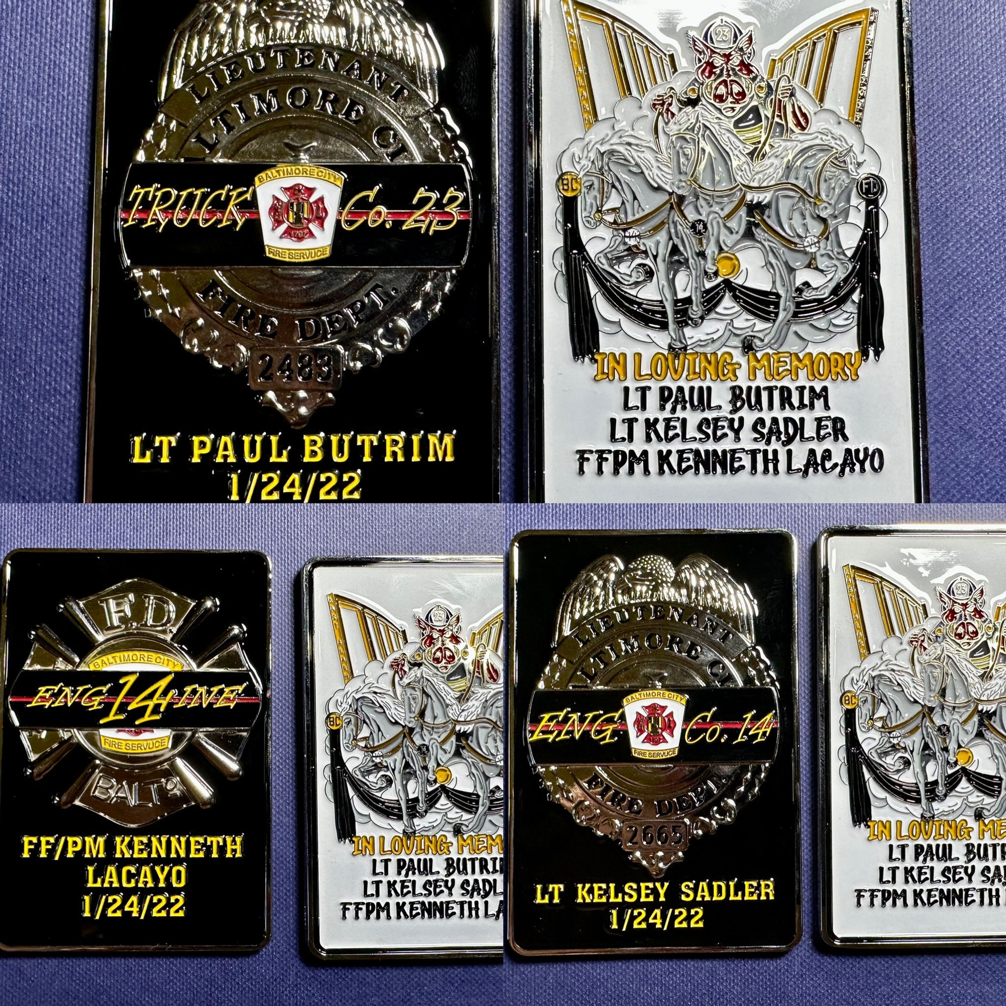 Baltimore City Fire Department LODD Badge Coins