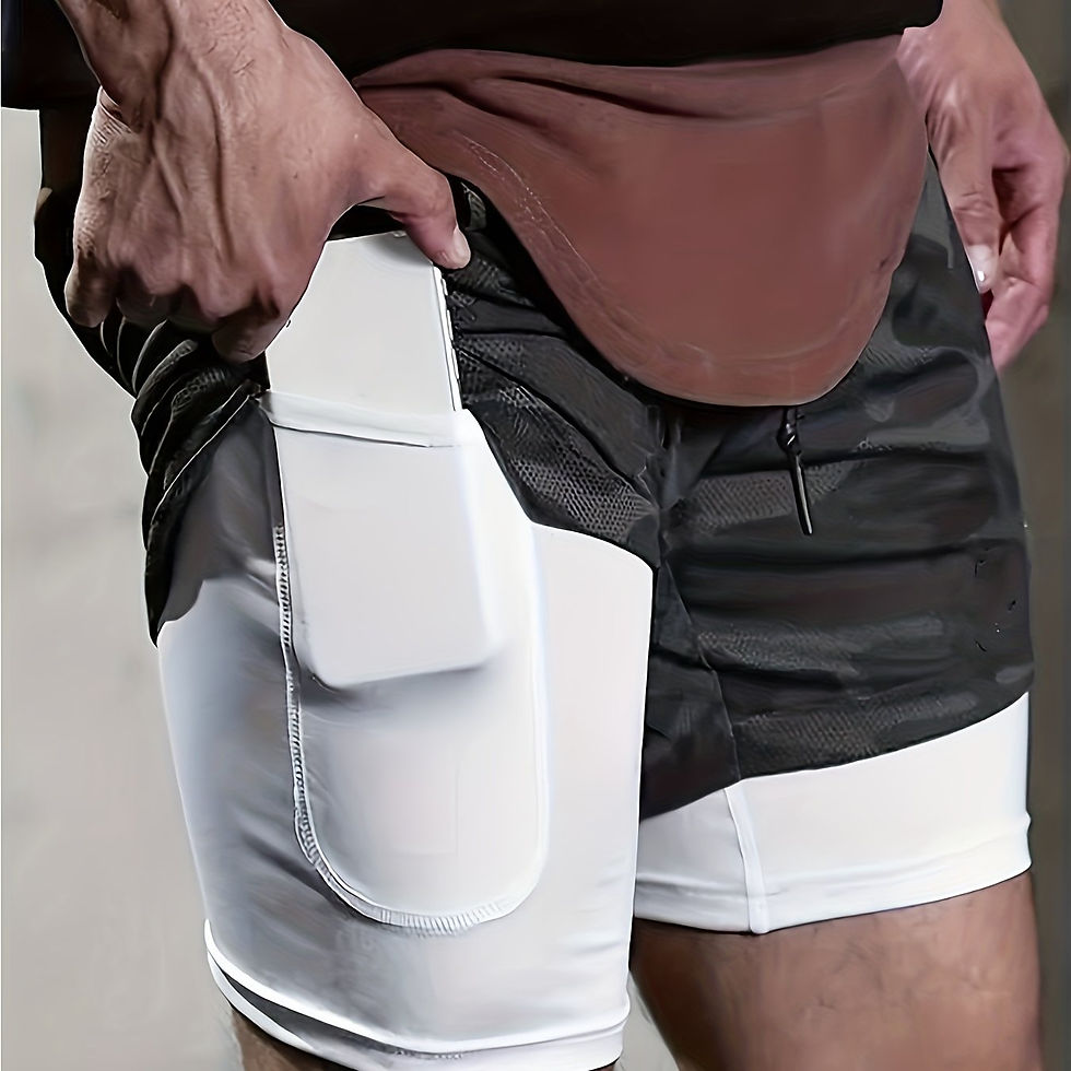 Thumbnail: 2-in-1 Double Layer Shorts for Men - Ultra-Lightweight, Moisture-Wicking, Flexib