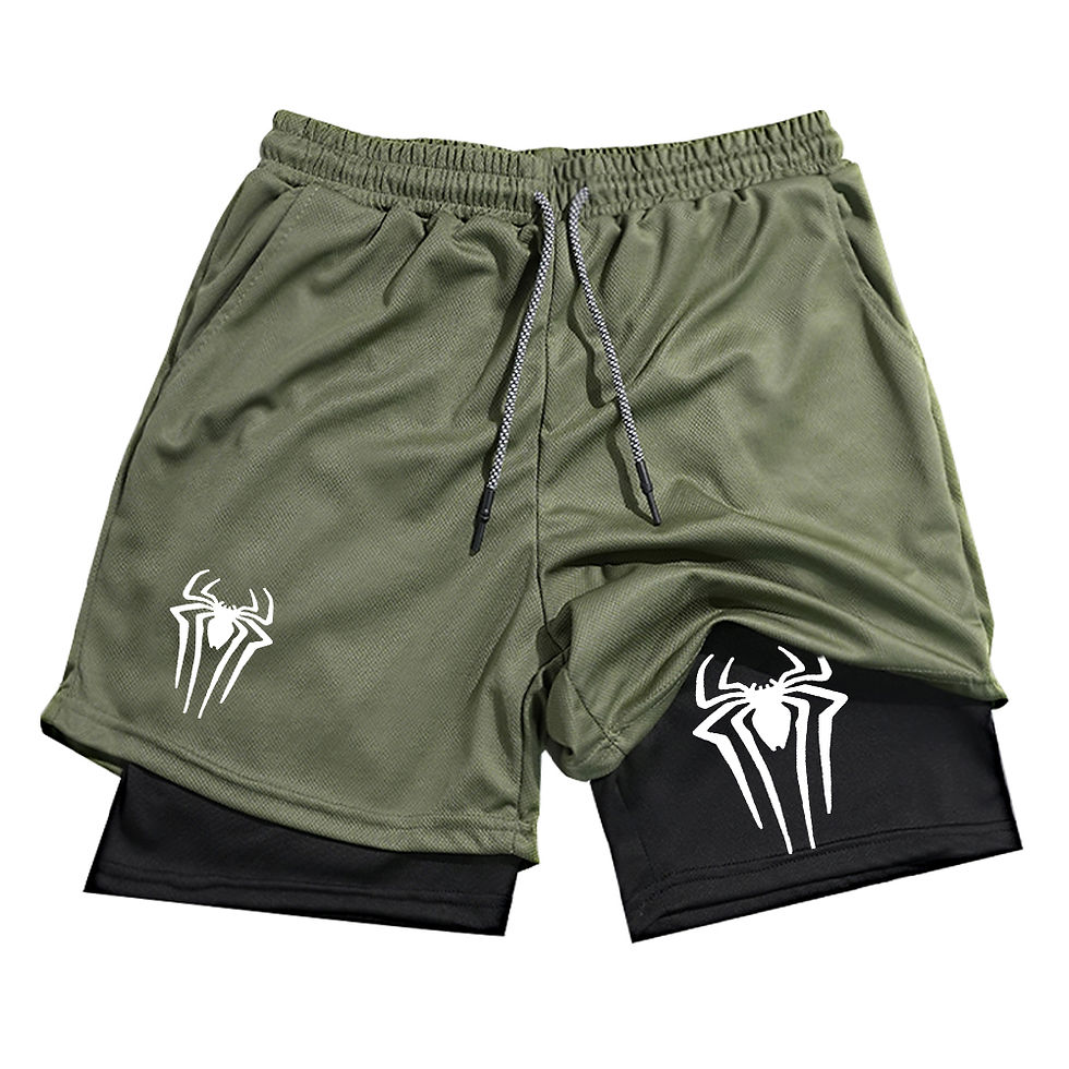 Thumbnail: Y2K Performance Shorts Men Spider Printed GYM Casual Sports Compression Shorts W