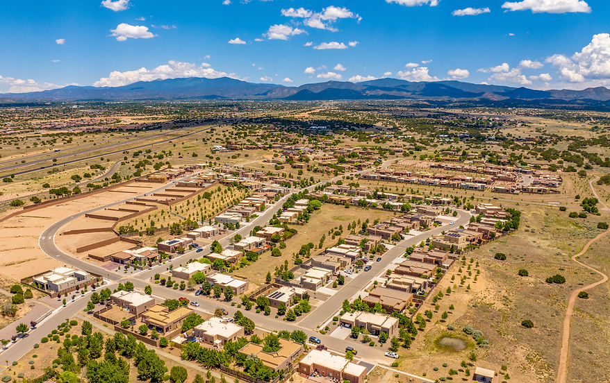 Aerial view of La Pradera Santa Fe community of new homes
