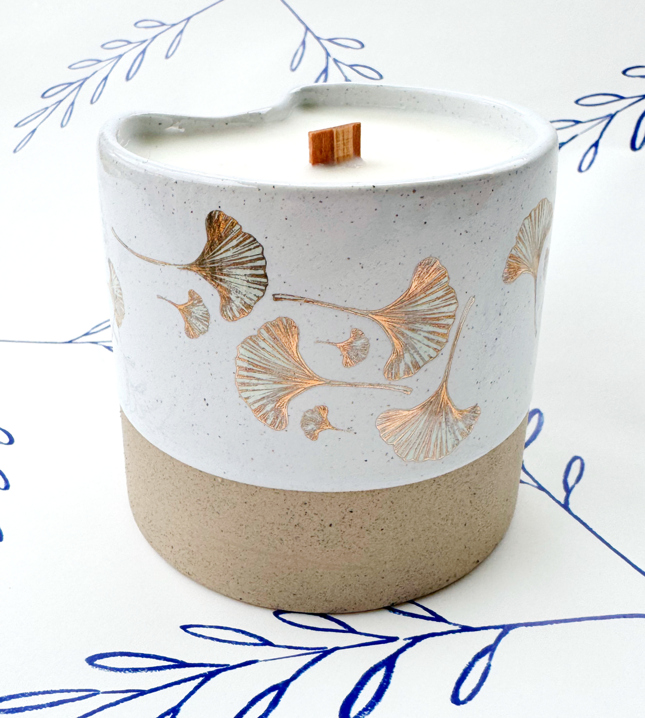 Ginkgo Ceramic Candles
