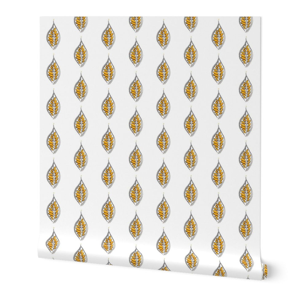 Thumbnail: Tunisia Leaves in Yellow Wallpaper