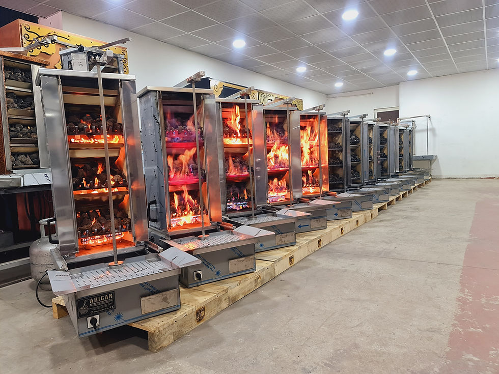 Küçük resim: Gazlı Kömürlü Dik Döner Ocakları Alttan Motorlu