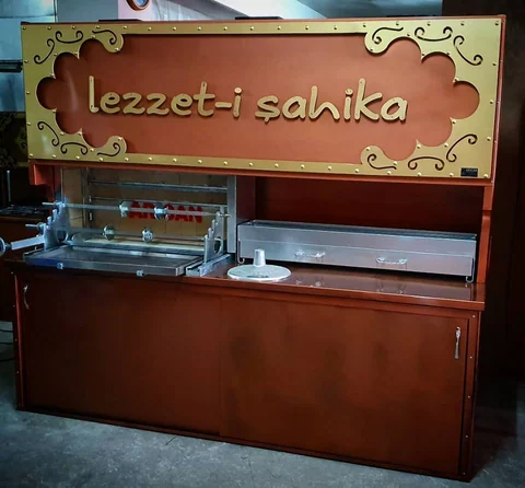 Wood-fired cağ kebab machines · Copper-look finish · Custom design examples — AG-072 · 2
