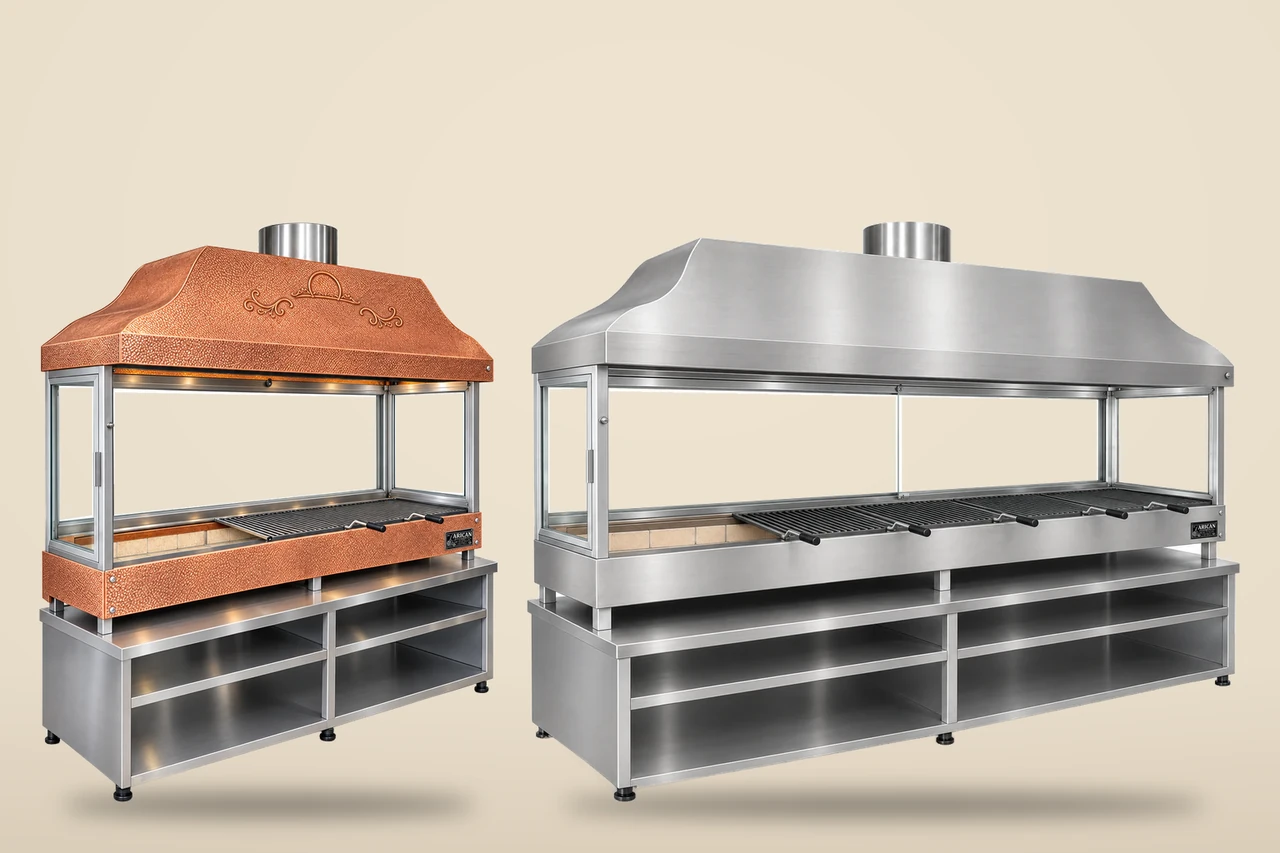 Hooded charcoal grills
