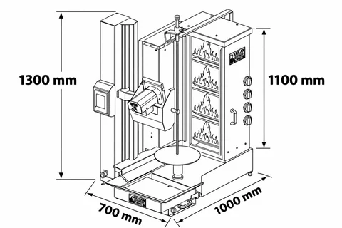 Robot de découpe döner · ADR-C1-5G · 4 brûleurs