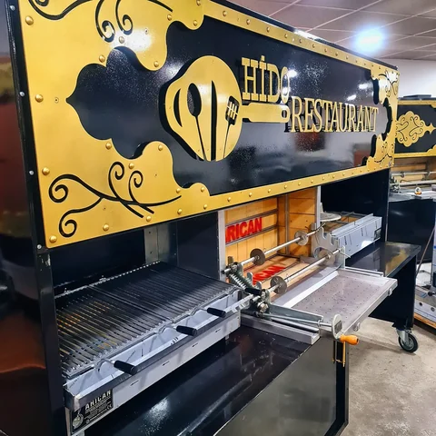 Wood-fired cağ kebab machines · Black metal · 300 cm — AG-284 · 4