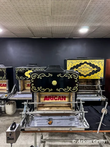 Transportable Cağ-Kebab-Grills · Schwarzes Metall · 100 cm — AG-437 · 4