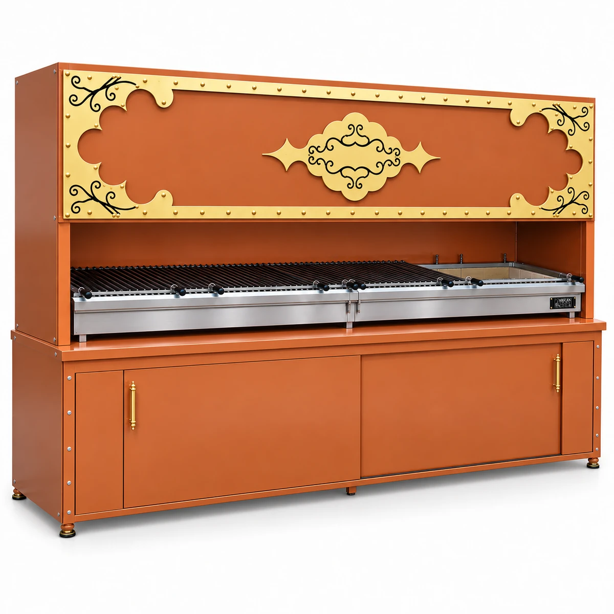Decorative charcoal kebab grill with cabinet · 300 cm