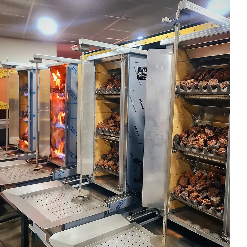 Küçük resim: Gazlı Lav Tasli Doner Ocagi Gaz Takviyeli Komur ve Odunlu Gaz T