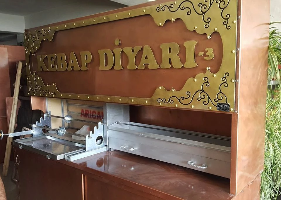 Wood-fired cağ kebab machines · Copper-look finish · Custom design examples — AG-261 · 1