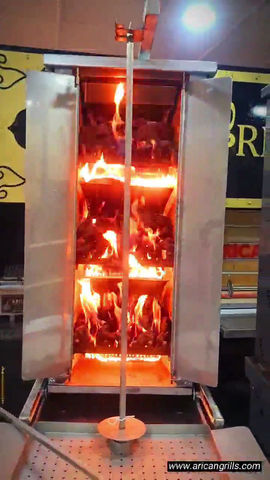 Miniature : Machine à shawarma au gaz et à la pierre de lave, gyros