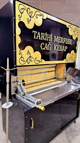 Holzbefeuerte Cağ-Kebab-Grills · Schwarzes Metall · 150 cm — AG-418 · 5