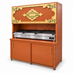 Decorative charcoal kebab grill with cabinet · 175 cm