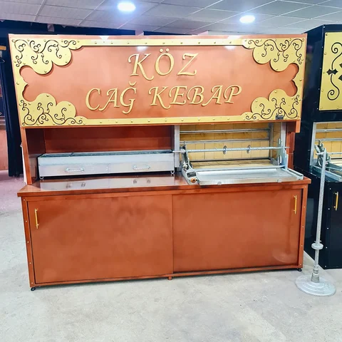 Holzbefeuerte Cağ-Kebab-Grills · Kupferoptik · 250 cm — AG-167 · 4