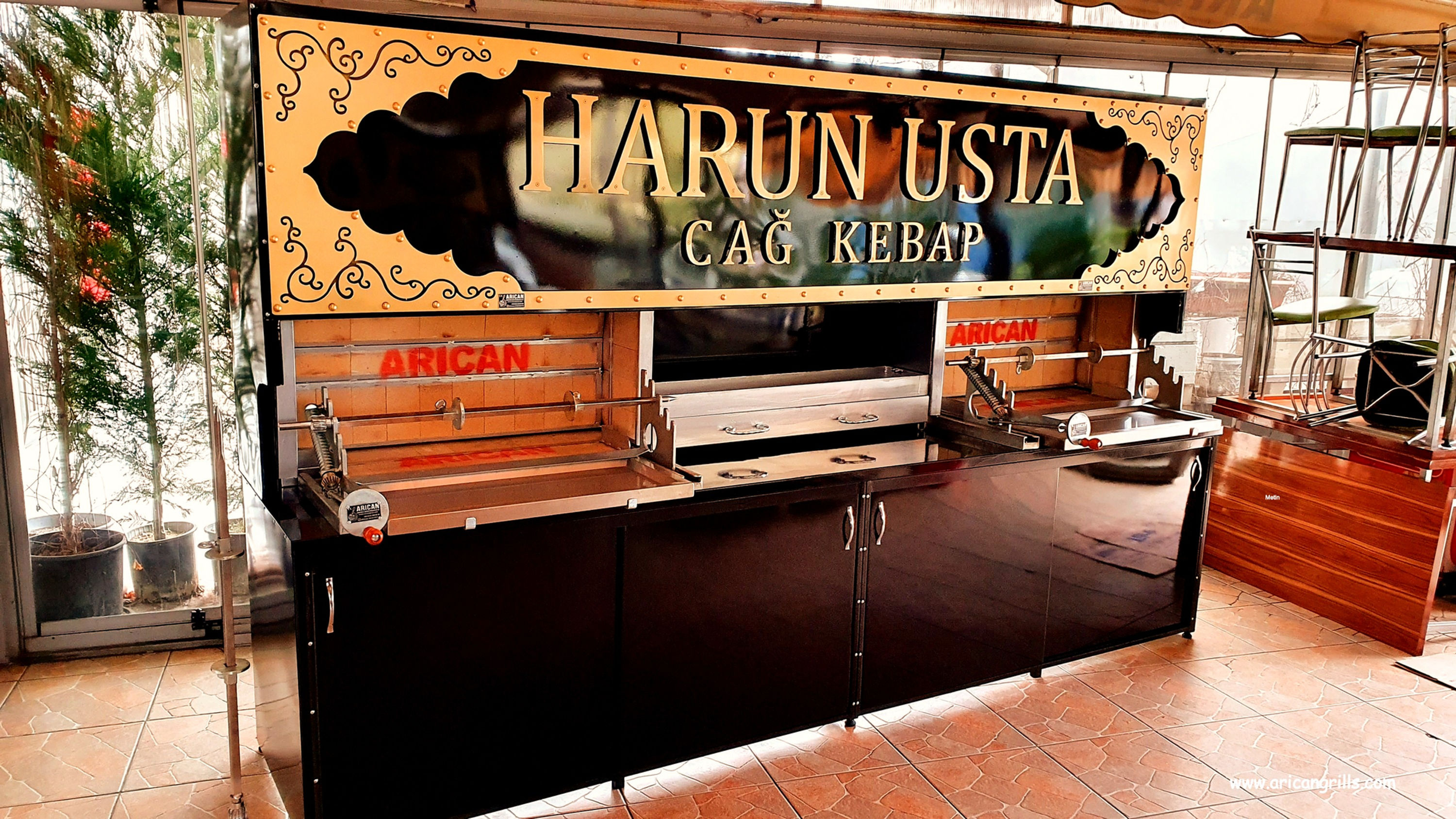 Yatık Döner Cağ Kebap Makinesi Çiftli