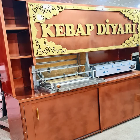 Wood-fired cağ kebab machines · Copper-look finish · 270 cm — AG-184 · 2