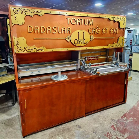 Holzbefeuerte Cağ-Kebab-Grills · Kupferoptik · 250 cm — AG-431 · 5