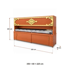 Decorative charcoal kebab grill with cabinet · 350 cm — Dimensions