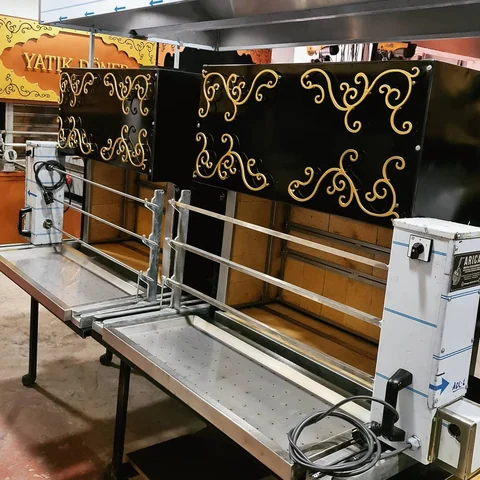 Portable cağ kebab machines · Black metal · 110 cm — AG-083 · 2