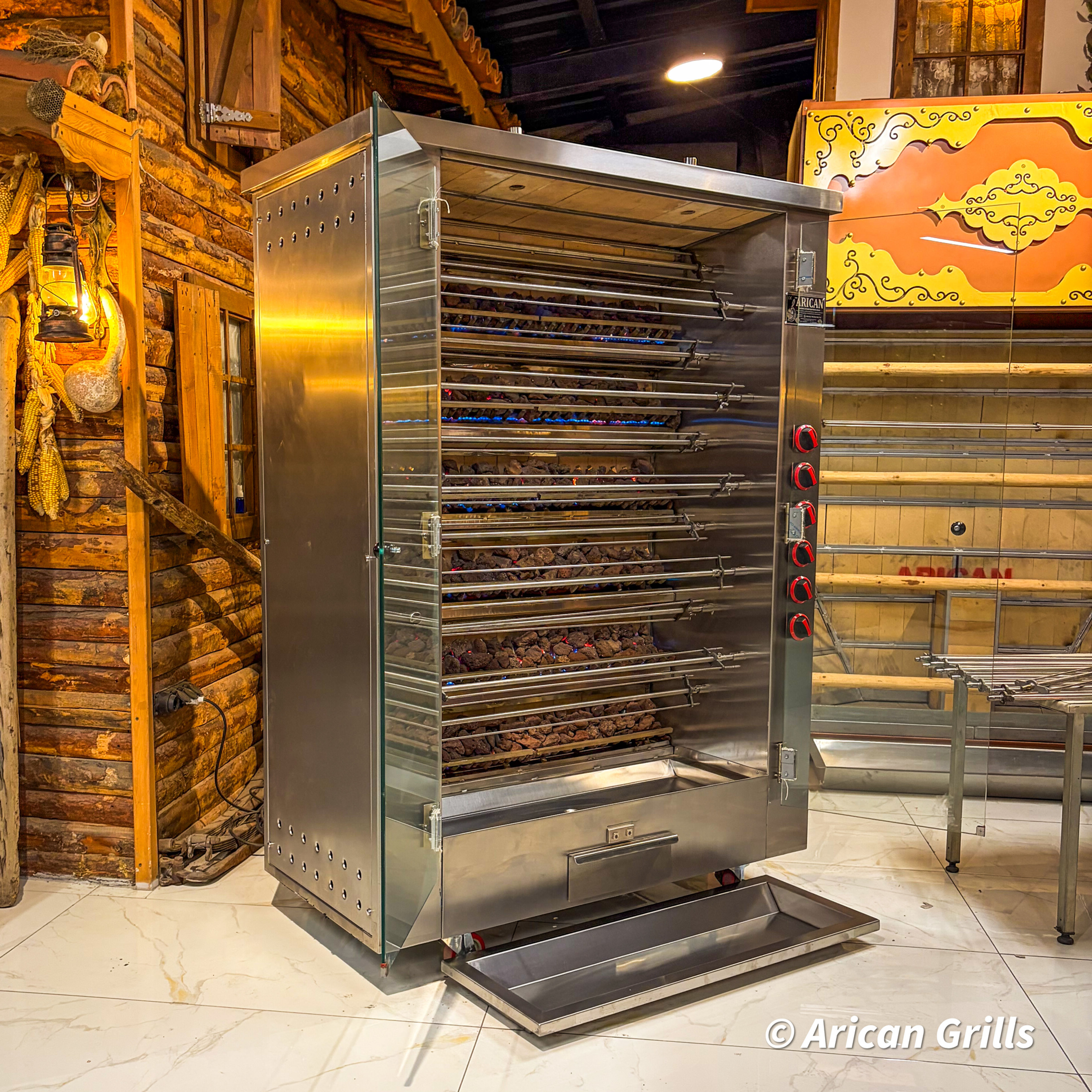 Roasted Chicken Kebab Grills Gas and Lava Stone