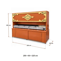 Decorative charcoal kebab grill with cabinet · 250 cm — Dimensions