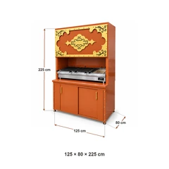 Decorative charcoal kebab grill with cabinet · 125 cm — Dimensions