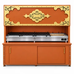 Decorative charcoal kebab grill with cabinet · 200 cm
